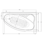 بانيو جرين لاند الطيب يمين او شمال مقاس 160×90 سم شاسية بالجانب